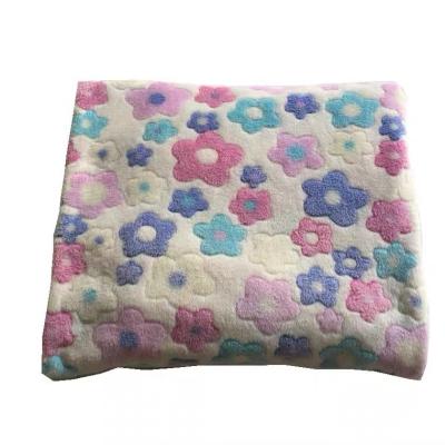 China New Anti-Static Arrive Tow Side Printed Flower Flannel Fleece Fabric For Home Textiles Cloth for sale