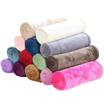 China Factory direct sales plain color anti-static solid flannel 100 polyester fleece fabric for blanket for sale