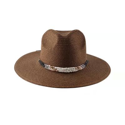 China Custom Wholesale Farmer Hat Straw Bucket Sun Hat Fashion Character Unisex Panama Cool Cowboy Hat for sale