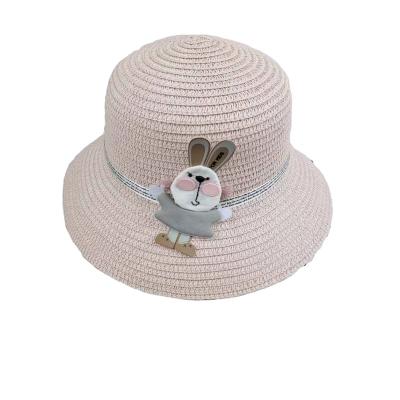 China Wholesale Custom Character Kids Straw Hat Cute Sun Hat For Baby Kids Girls Out Door Travel Hats for sale