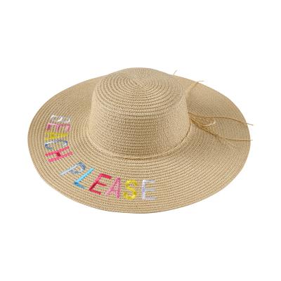 China Wholesale Cheap Character Fashion Lady Hat Women Paper Embroidered Straw Hat for sale