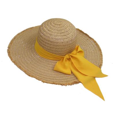 China Custom Character Summer Women Wide Leg Beach Sun Hat With Butterfly Sombrero Outdoor Straw Hat for sale