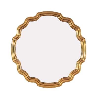 China Handcrafted luxury home beauty decoration round wall mounted decorative vanity mirror for bathroom/living room for sale