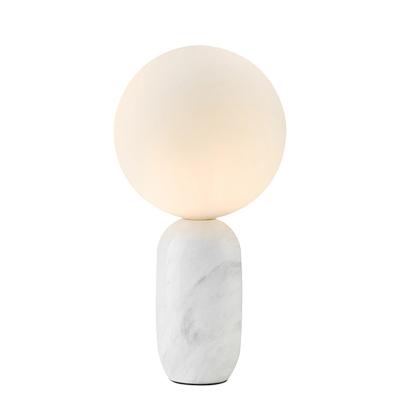 China Mini Style Portable INS Small Desk Lamp Table Lamp Nordic Creative Portable Marble Base With White Glass Ball Shade for sale