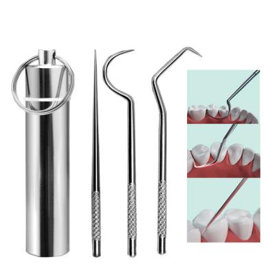 China Factory Price Stainless Steel Toothpick Pocket Toothpick Holder with Key Chain for sale