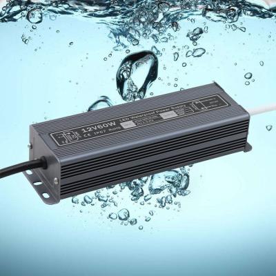 China Power supply for led display 12v 60w IP67 LED transformer Adapter for Strip Light for sale