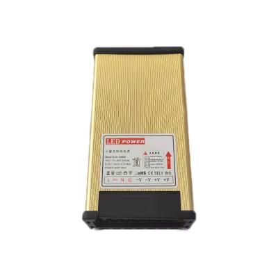 China 24v 400w rainproof power supply in slim type Golden color LED transformer Adapter for LED Light for sale