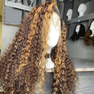 China Kinky Curly 13x4 HD Lace Frontal Closure Wigs Accent Curly Hair Kinky Curly Wigs Pre Plucked Brazilian Virgin Hair Glueless Lace Wigs for sale