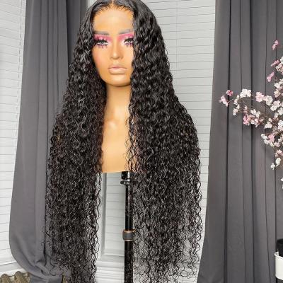 China Water Wave 13x4 HD Lace Front Wigs Pre Plucked Cuticle Aligned Virgin 100% Water Wave Hair Wigs Human Hair Lace Front Wigs With Baby Hair for sale