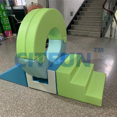 China Soft PVC Toddler Gym Equipment Foam Through Combo Ring For Kids Gym Center RT-016G for sale