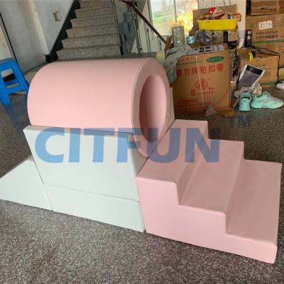 China Combo Soft Playground Toddler Gym Equipment Foam Climb Tunnel Slide For Kids Gym Center RT-016F for sale