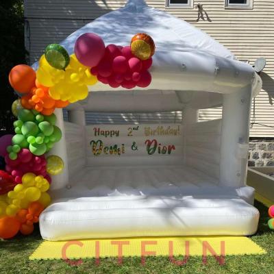 China White PVC Inflatable Bounce House For Wedding Rental BH-001A for sale