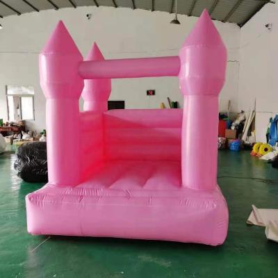 China Pink PVC inflatable bounce house with slide RBH-004D for sale