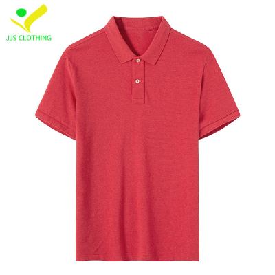 China Anti-wrinkle Man 100% Cotton Pique Fiber Short Sleeve Golf Polo Shirts Red for sale