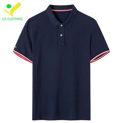 China Anti-Wrinkle 65% Polyester 35% Cotton Navy Blue High Quality Golf Polo Shirts for sale