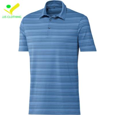 China Custom Striped Anti-Wrinkle Mens Polo Shirts for sale