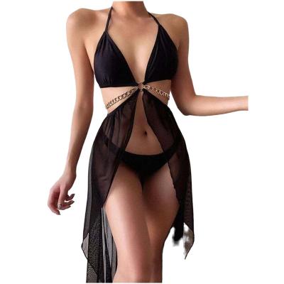 China Breathable one-piece stain triangle solid color slim black waist Europe and the United States sexy dance girl costume suit for sale