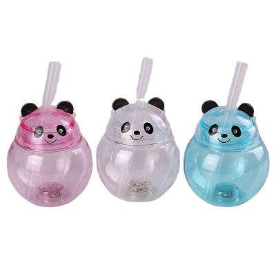 China Viable Custom Plastic Bear Shape Light 500ml LED Drinking Water Bottle For Milk Fruit Juice Wholesale Cup for sale