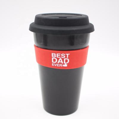 China Sustainable Customized Reusable PP Plastic Silicone Coffee Thermos Cup With Lid for sale