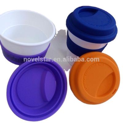 China Modern Manufacturing Customized Logo Printed Reusable Drinking Water Cup Silicone Insulated Plastic Coffee Cups for sale