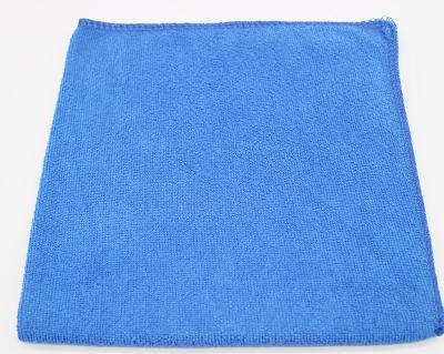 China Retailing Wholesale Retail Price 250GSM Shape Microfiber Towel Kitchen Cheap Square Blue Color Car Microfiber Cleaning Towel for sale