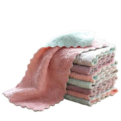 China Sustainable Absorbent Microfiber Kitchen Sponge Dishcloth Double-Layer Kitchen Cleaner Mopping Tools for sale