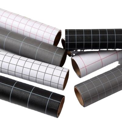 China Waterproof Modern Plaid PVC Wallpaper Kitchen Bathroom Backsplash Wall Black 3d Peel and Stick Wallpaper for sale