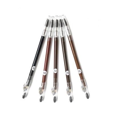 China Waterproof 2 in 1 Double Sided Natural Eyebrow Pencil Private Label Vegan Makeup Brush Custom Waterproof Eyebrow Pencil for sale