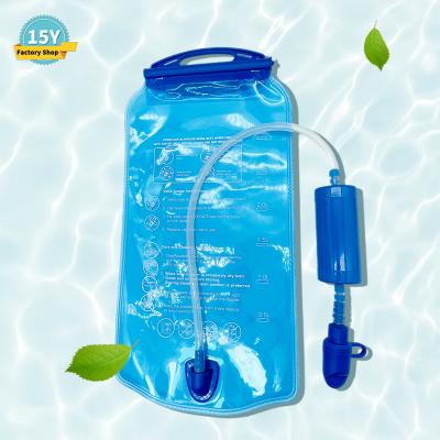 China PEVA Outdoor Water Purifier Portable Water Bag Travel Water Bottle for sale