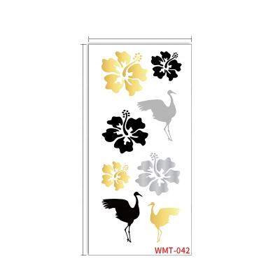 China Temporary In Stock Temporary Gold Silver Foil Body Tattoo Stickers for sale