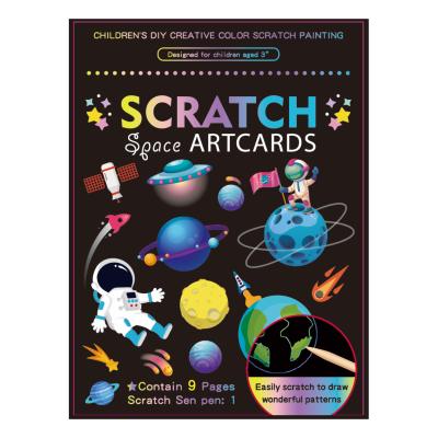 China Children Magic Scratch Art Cartoon Drawing Scratch Temporary Hot Selling Painting Art Paper For Children for sale