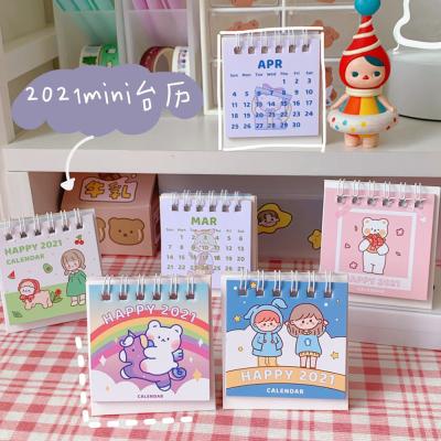 China 2021 Hot Sale 2021 Amazon Table Calendar Mini Lovely Small Table Top Cheap Desk Calendar for sale