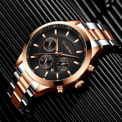 China 2020 date CUENA manufacture stainless steel automatic quartz man watch kol online shopping saati for sale