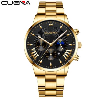 China Factory Direct Fashion Stainless Steel Automatic Band Fashion Unique Gold Date Men Watch for sale