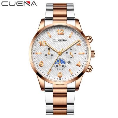 China CUENA Date Brand 30M Stainless Steel 44MM Automatic Quartz Man Wrist Watch Luxury Waterproof Man for sale