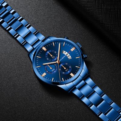 China Factory Original Date CUENA 845 Stainless Steel Alloy Band Automatic Date Quartz Men's Luxury Watch for sale