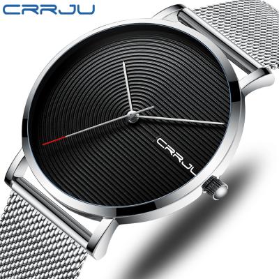 China Chronograph crrju 2164 luxury simple design stainless steel ultra thin mens watch saat for sale