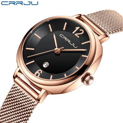 China Newest CRRJU 2020 Chronograph Casual Dress Steel Band Woman Watch Ultra Thin Minimalist Minimalist Feminino for sale