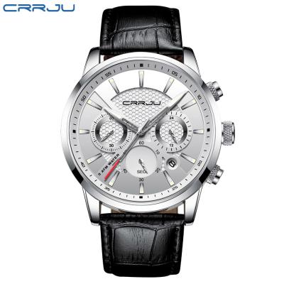 China brand automatic luxury leather strap crrju 2212l date sport casual watches for men reloj Para hombre for sale