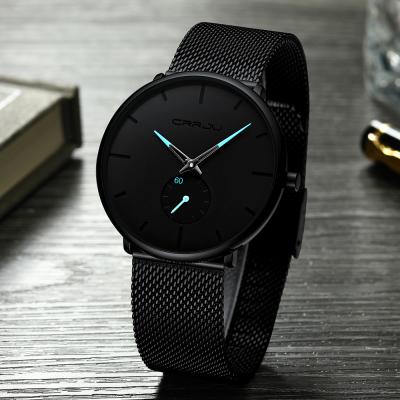 China Store 2150 Luxury Mesh Official Ultra Thin Minimalist Mesh Automatic Band Man Black Crrju Date Watch for sale