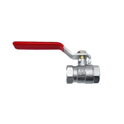 China General Danhong 1/2 Iron 120g Red Handle Nickel Plated Ball Valve For Water Pipe for sale