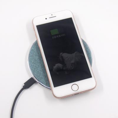 China Mobile Phone Wireless Charger With Logo Cloth 10w Slim Fast Wireless Charger Mobile Receiver Phone Charging Wireless Charger for sale