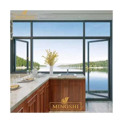 China New Design Modern Aluminum Alloy Household Doors And Anti Mosquito Security Tempered Glass Casement Windows for sale