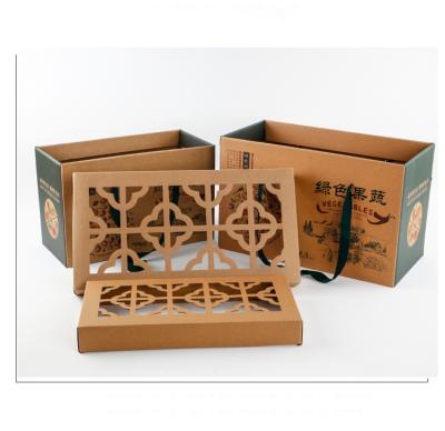 China Custom luxury fruit packing with hole corrugated paper box for sale