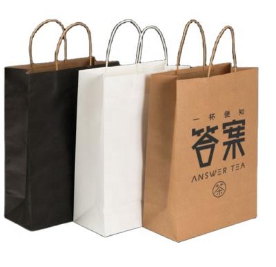 China Custom kraft paper bag custom food takeaway bag clothing shopping bag custom logo tote for sale