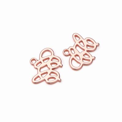 China Unique Design Fancy Rose Gold Garment Metal Charm Custom Tag Garment /Jeans /DIY /Bags /Overcoat For Jewelry for sale