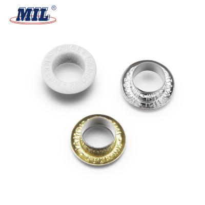 China Customized Brass Letters Washable Metal Eyelet Button Logo Press Eyelets Nickel Free for sale