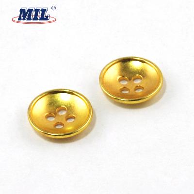 China Wholesale Custom Dry Cleaning 24L Gold 4 Hole Metal Shirt Button For Shirts for sale