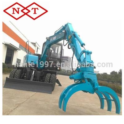 China Chinese Nante NT65w Mini Wheel Excavator 0.3m3 3 Cylinder Diesel Engine Mini Excavator for sale