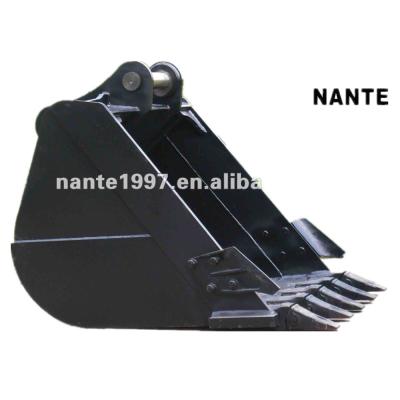 China Standard Q345 and Hardox excavator bucket for PC200 with high quality for sale